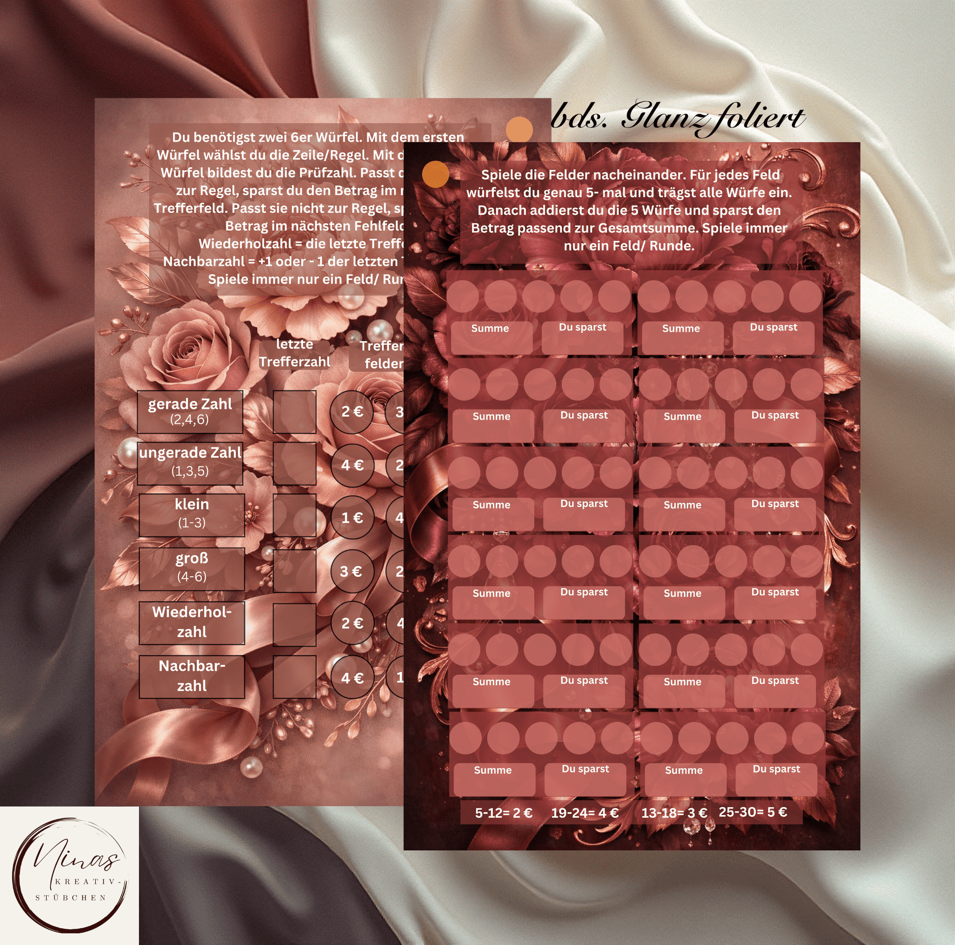 Blütenbingo No. 12 I A6 I Einheftchallenge I foliert - Nina's Kreativstübchen