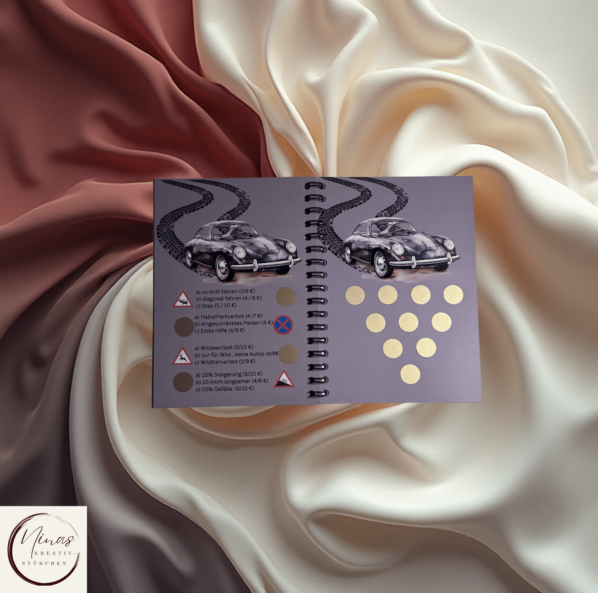 Cash für den Crash - Kurs - die Führerscheinchallenge I Führerschein I A6 I 24 Seiten I Sparbuch - Nina's Kreativstübchen