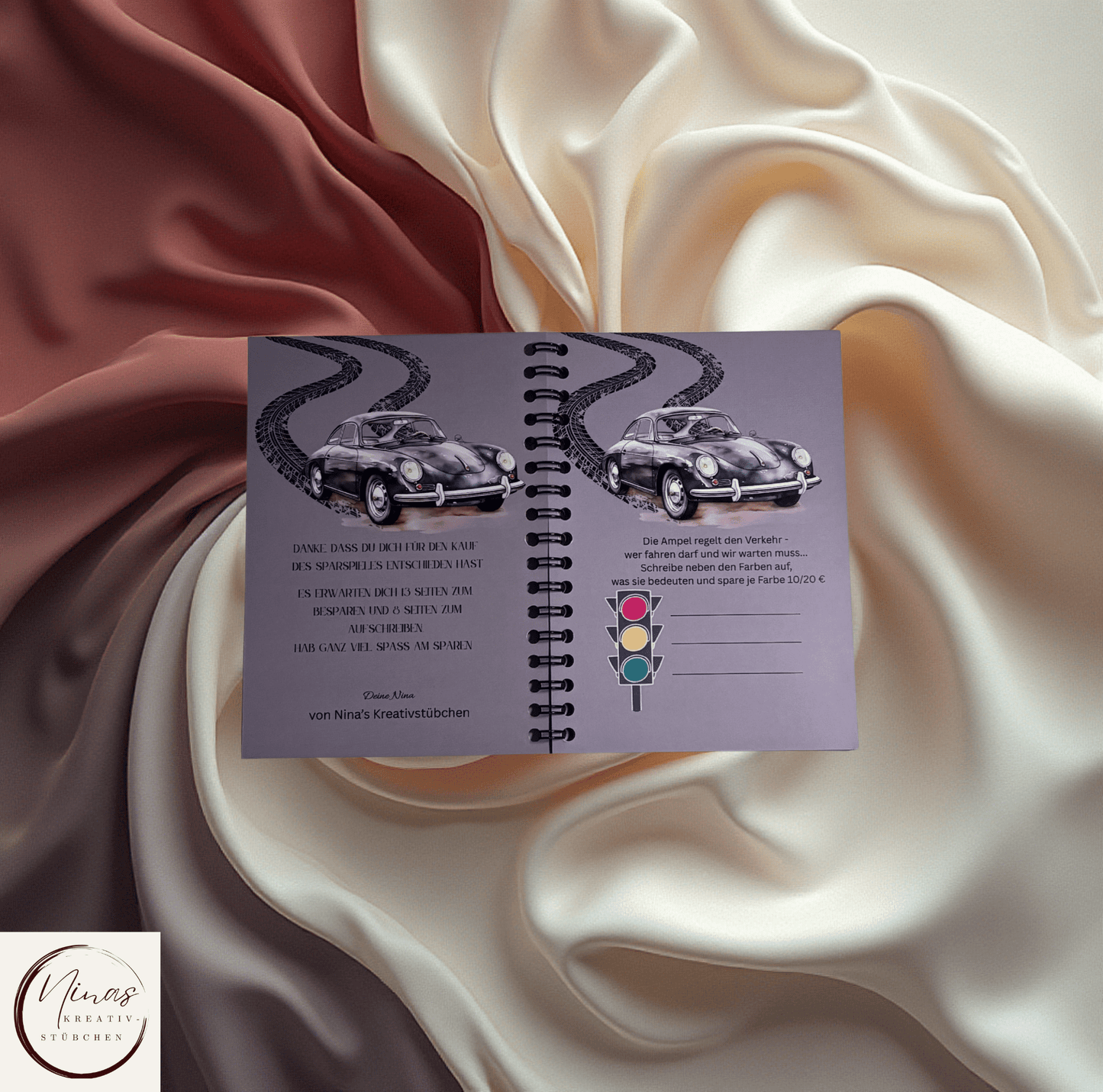 Cash für den Crash - Kurs - die Führerscheinchallenge I Führerschein I A6 I 24 Seiten I Sparbuch - Nina's Kreativstübchen