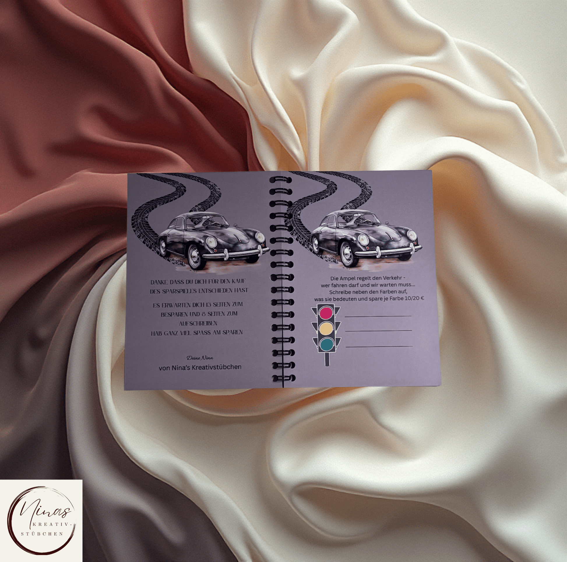Cash für den Crash - Kurs - die Führerscheinchallenge I Führerschein I A6 I 24 Seiten I Sparbuch - Nina's Kreativstübchen