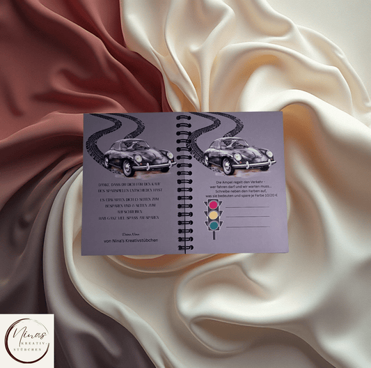 Cash für den Crash - Kurs - die Führerscheinchallenge I Führerschein I A6 I 24 Seiten I Sparbuch - Nina's Kreativstübchen