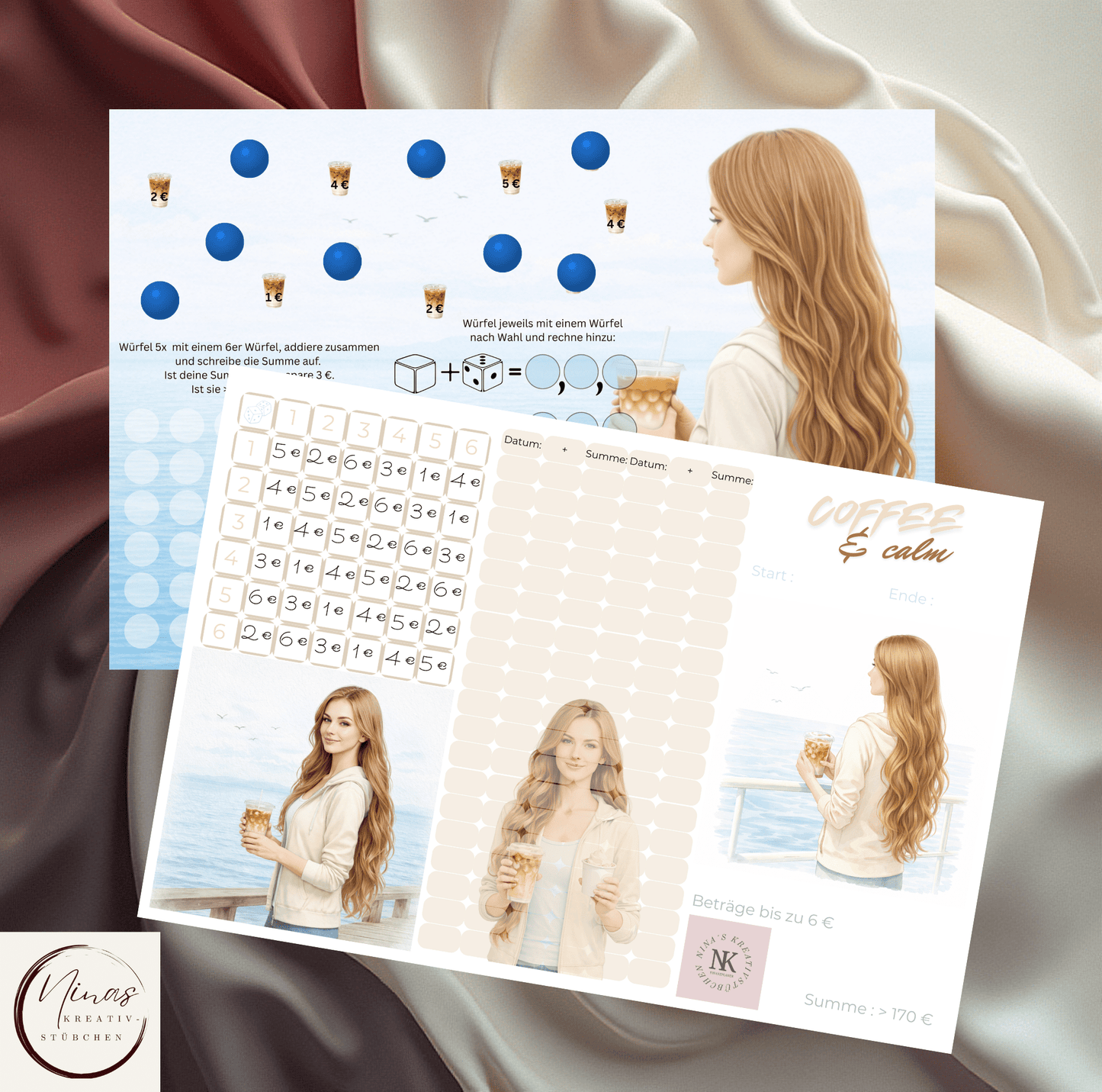 Coffee & calm I A6 I 3er Klappkarte - Nina's Kreativstübchen