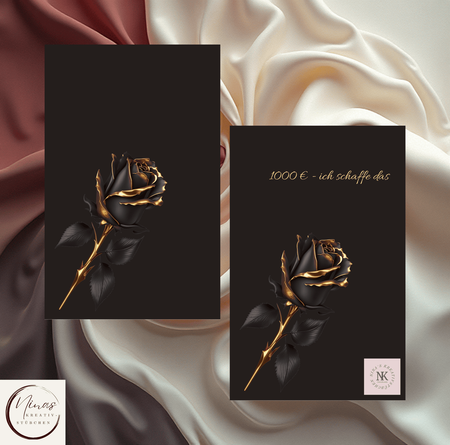 Deckblatt 1000 € - ich schaffe das I A6 - Nina's Kreativstübchen