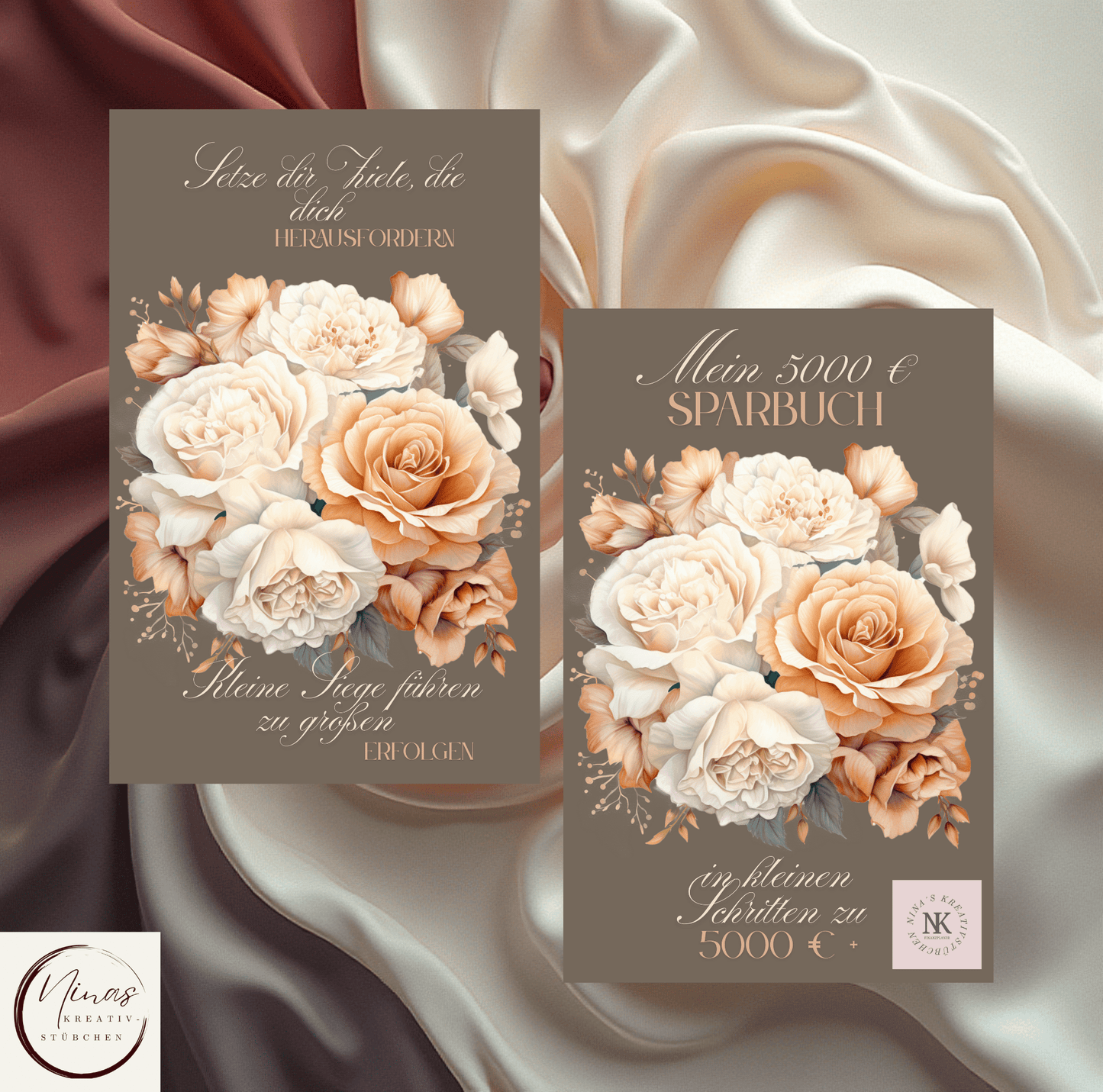 Deckblatt "Mein 5000€ Sparbuch" I A6 - Nina's Kreativstübchen