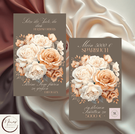 Deckblatt "Mein 5000€ Sparbuch" I A6 - Nina's Kreativstübchen