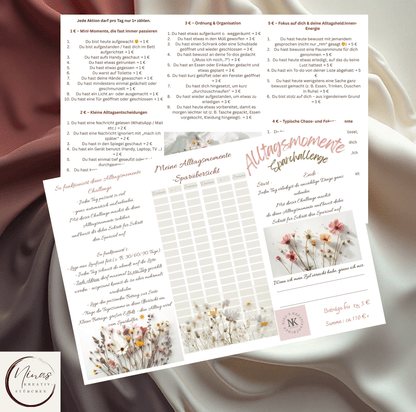 Die Wohlfühlsparbox I 6 Selfcare - Challenges inkl. 5 Extra's I Bundle I Set - Nina's Kreativstübchen