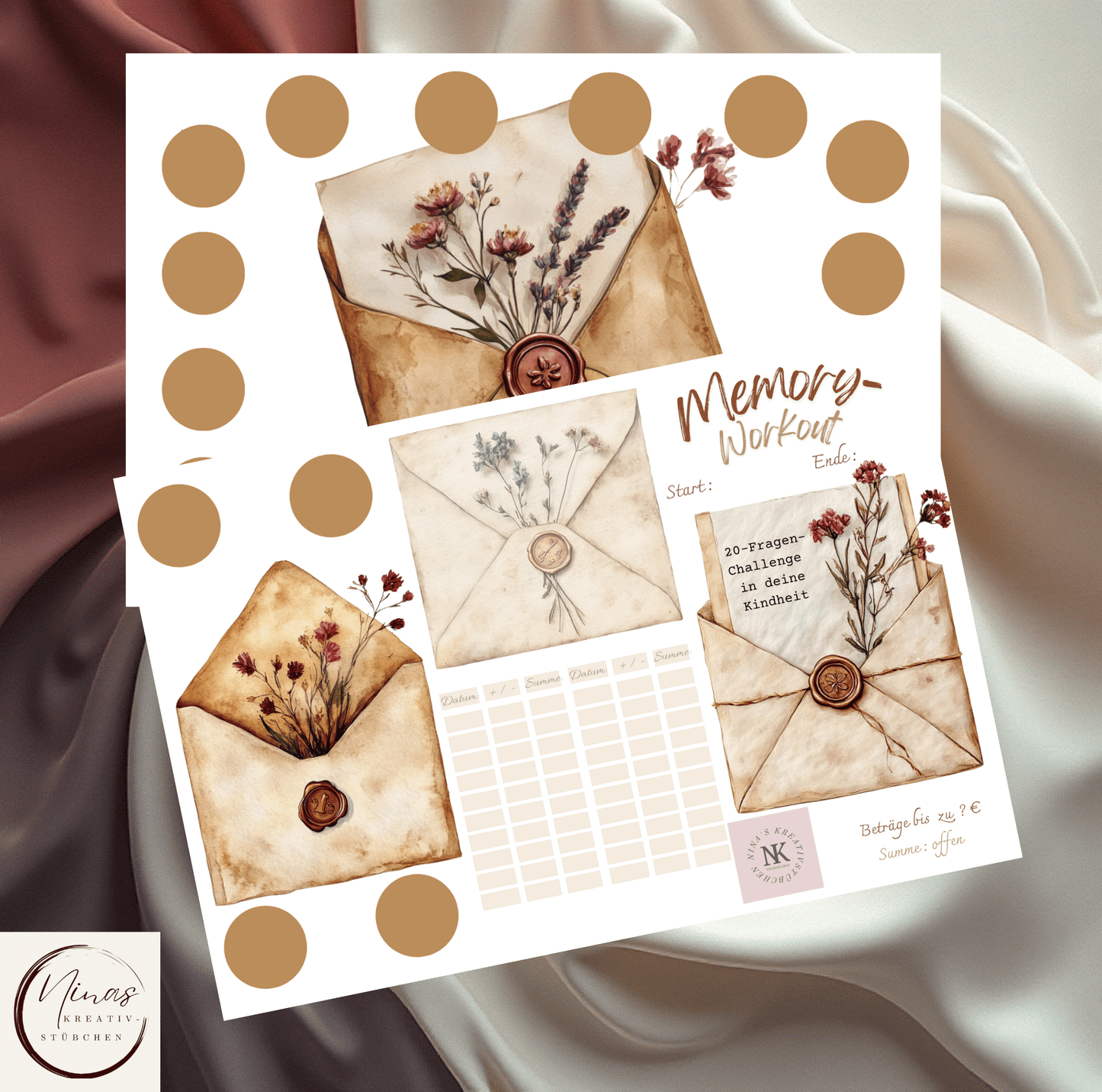 Die Wohlfühlsparbox I 6 Selfcare - Challenges inkl. 5 Extra's I Bundle I Set - Nina's Kreativstübchen