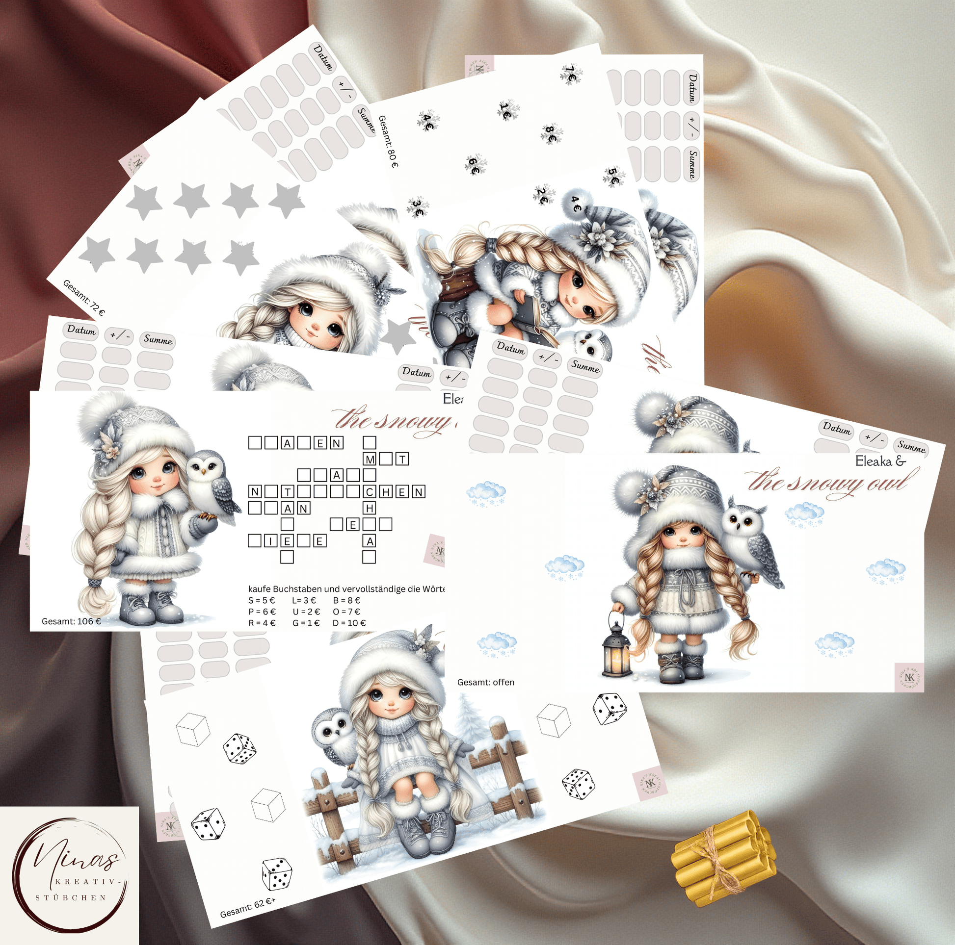 Eleaka & the snowy owl I Bundle I A6 I Ausverkauf - Nina's Kreativstübchen