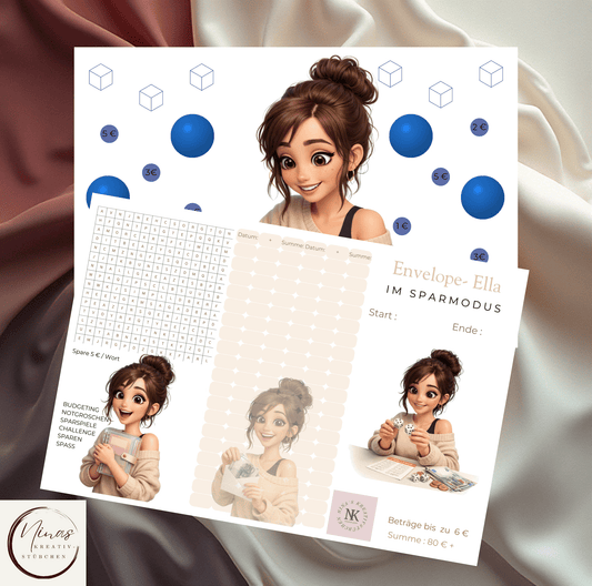 Envelope–Ella im Sparmodus I A6 I 3er Klappkarte - Nina's Kreativstübchen