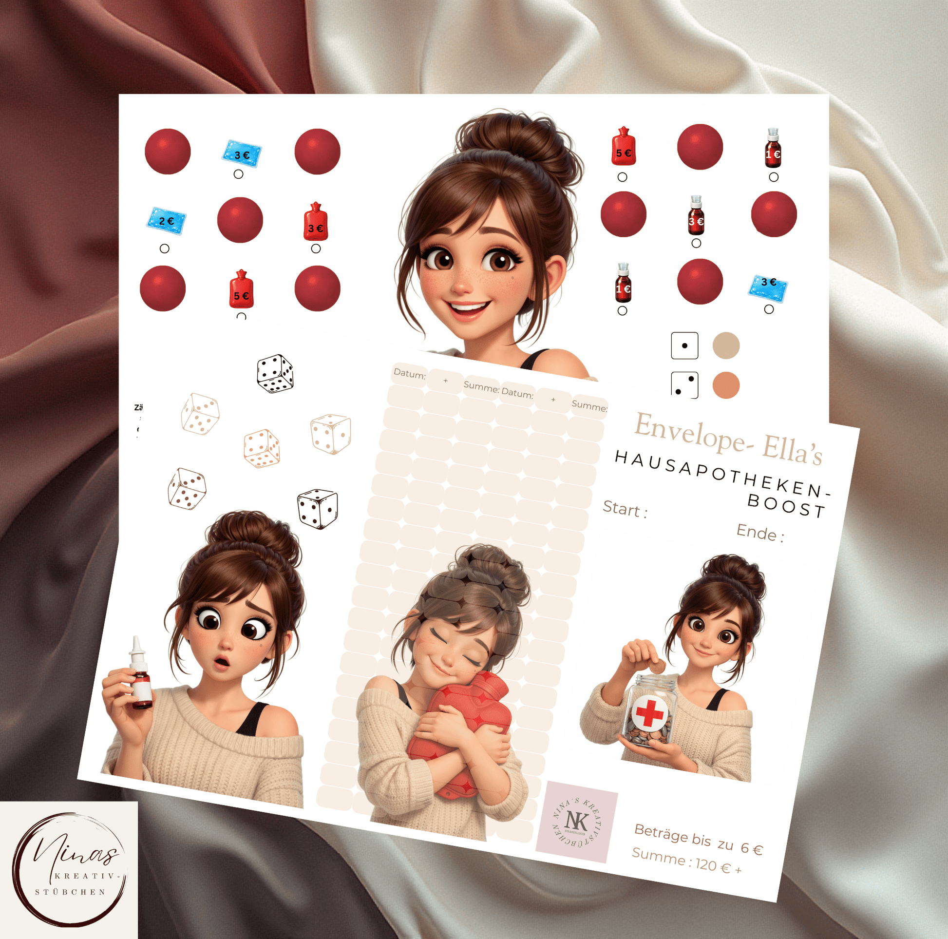 Envelope–Ella’s Hausapothekenboost I A6 I 3er Klappkarte - Nina's Kreativstübchen