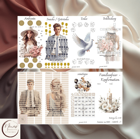 Familienfeier - Konfirmation I A6 I 4er Klappkarte - Nina's Kreativstübchen