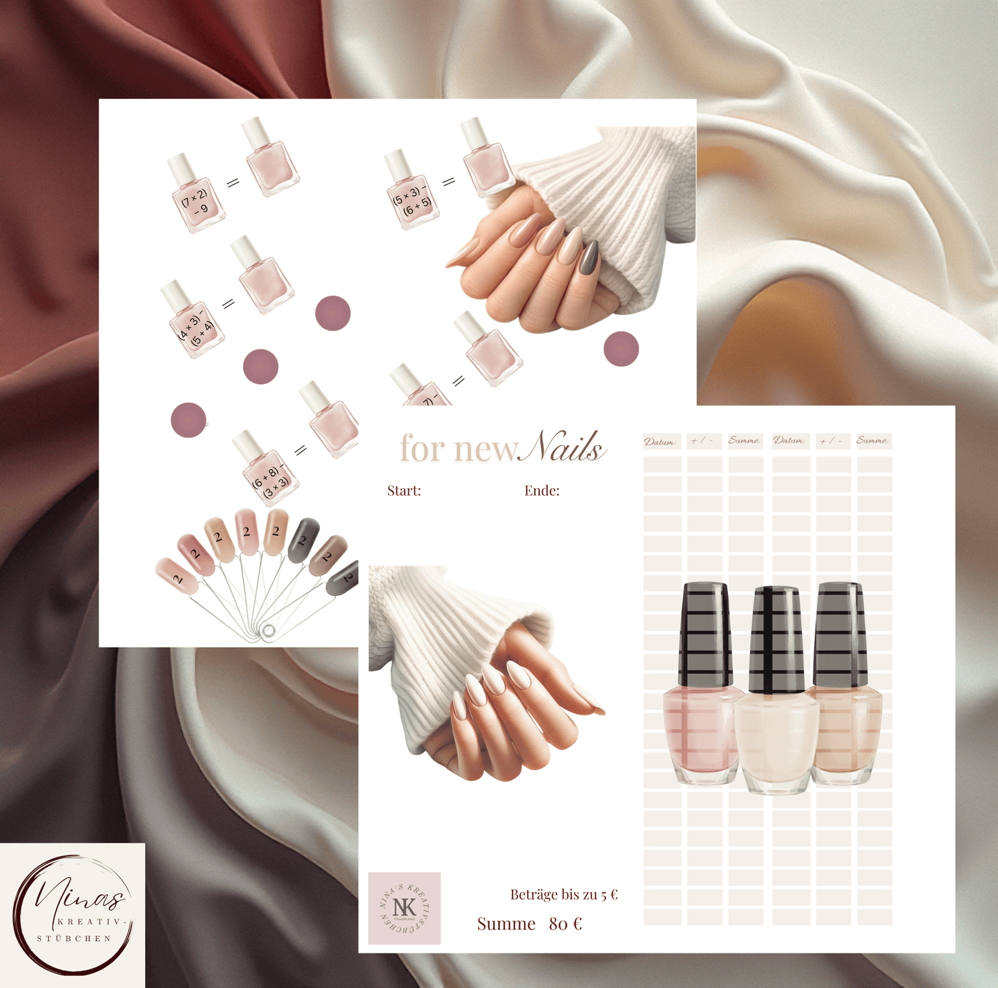 for a new Nails I A6 I 2er Einheftchallenge - Nina's Kreativstübchen