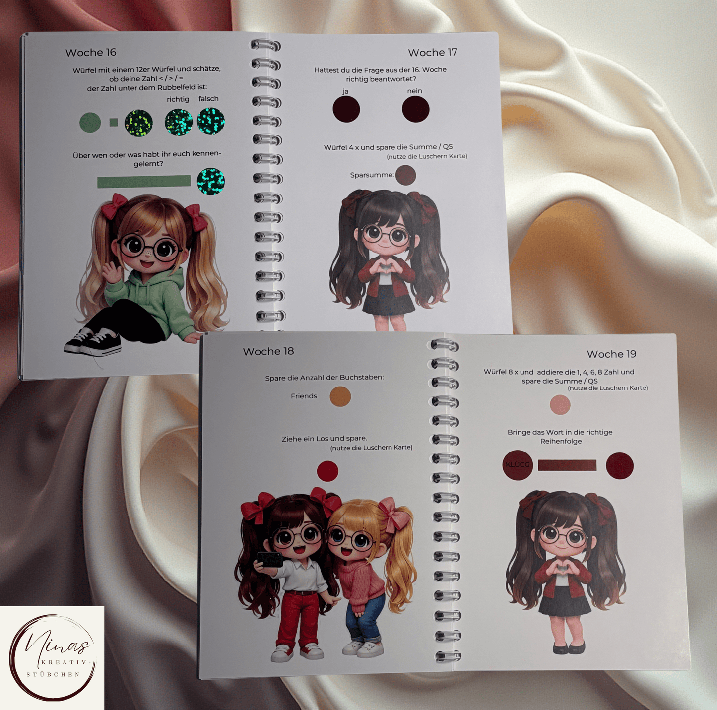 Freundinnen Battle I A6 I 24 Seiten I Sparbuch - Nina's Kreativstübchen