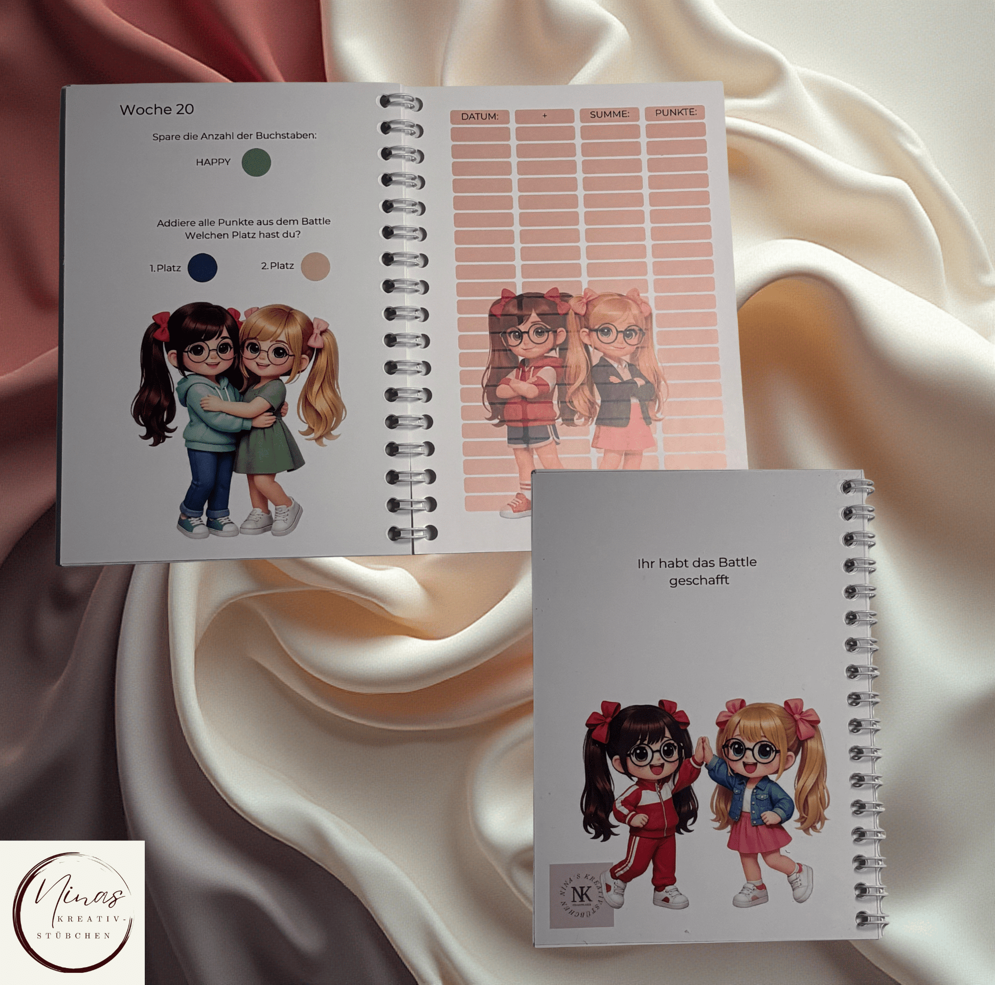 Freundinnen Battle I A6 I 24 Seiten I Sparbuch - Nina's Kreativstübchen