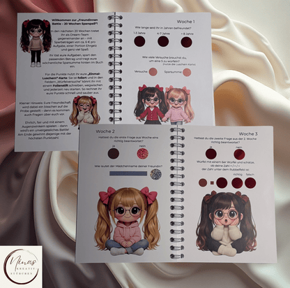 Freundinnen Battle I A6 I 24 Seiten I Sparbuch - Nina's Kreativstübchen
