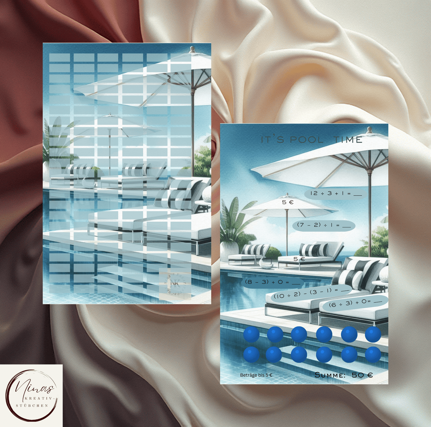 It’s Pool Time I A6 I Einheftchallenge - Nina's Kreativstübchen