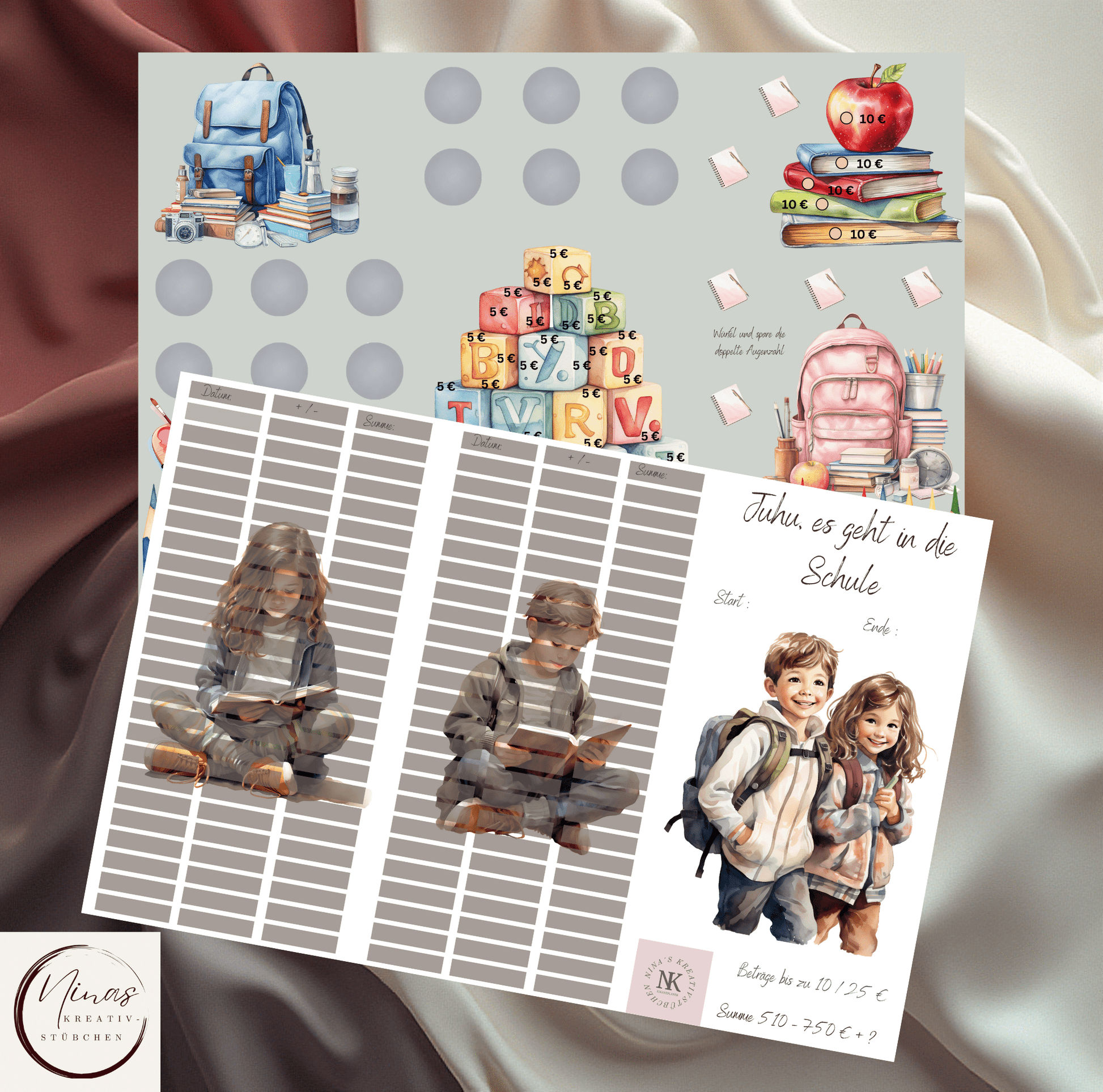 Juhu, es geht in die Schule I A6 I 3er Klappkarte - Nina's Kreativstübchen