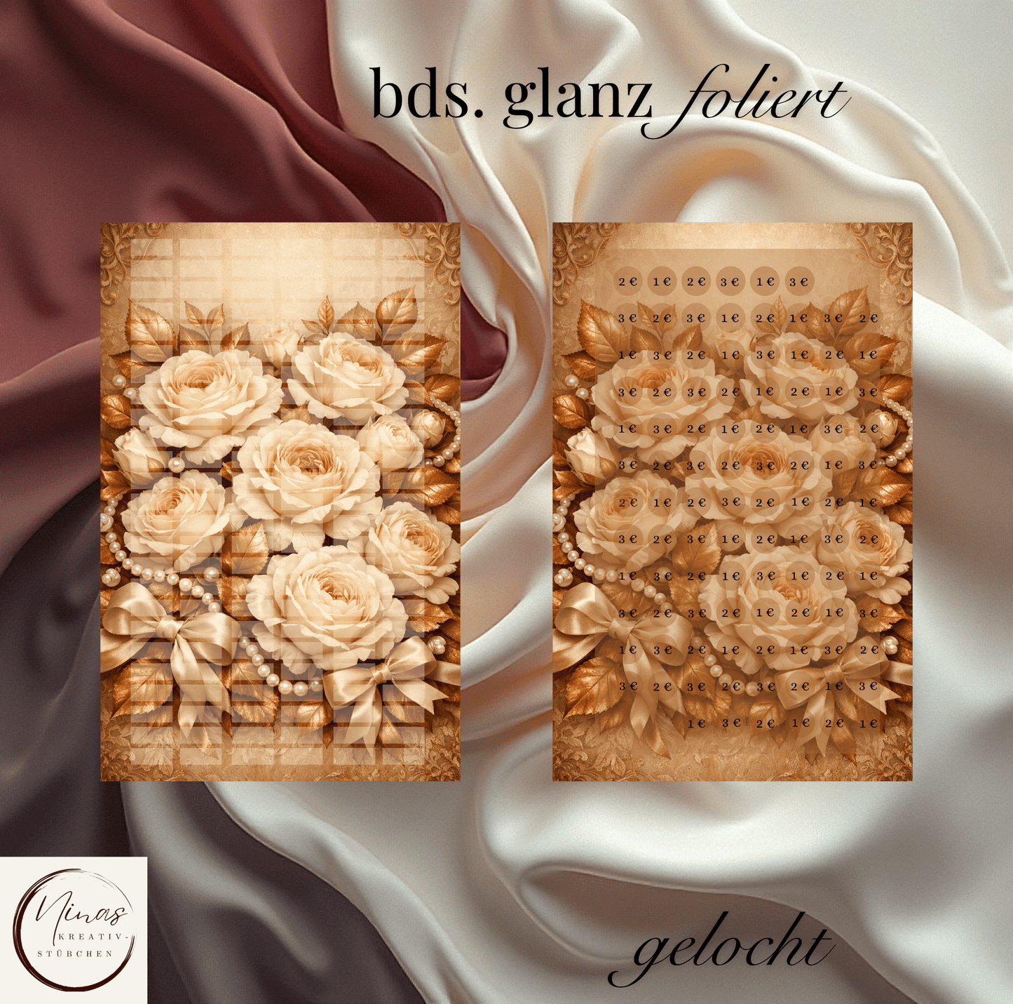 Kupferblüte – 200 € Wunschpolster I A6 I Einheftchallenge I glanz foliert - Nina's Kreativstübchen