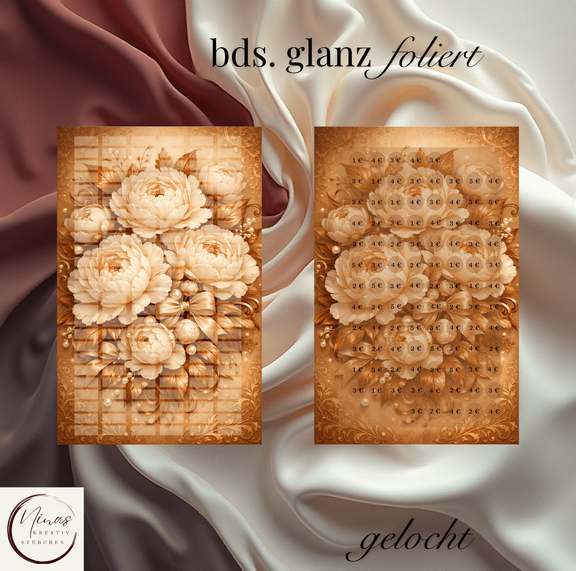 Kupferblüte – 300 € Alltagsreserve I A6 I Einheftchallenge I glanz foliert - Nina's Kreativstübchen