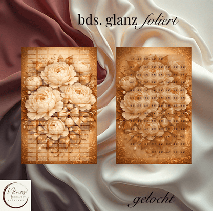 Kupferblüte – 300 € Alltagsreserve I A6 I Einheftchallenge I glanz foliert - Nina's Kreativstübchen