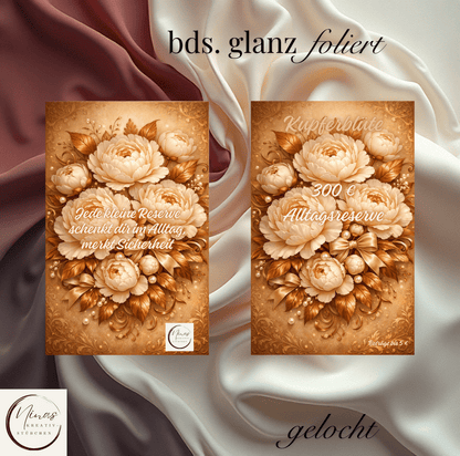 Kupferblüte – 300 € Alltagsreserve I A6 I Einheftchallenge I glanz foliert - Nina's Kreativstübchen