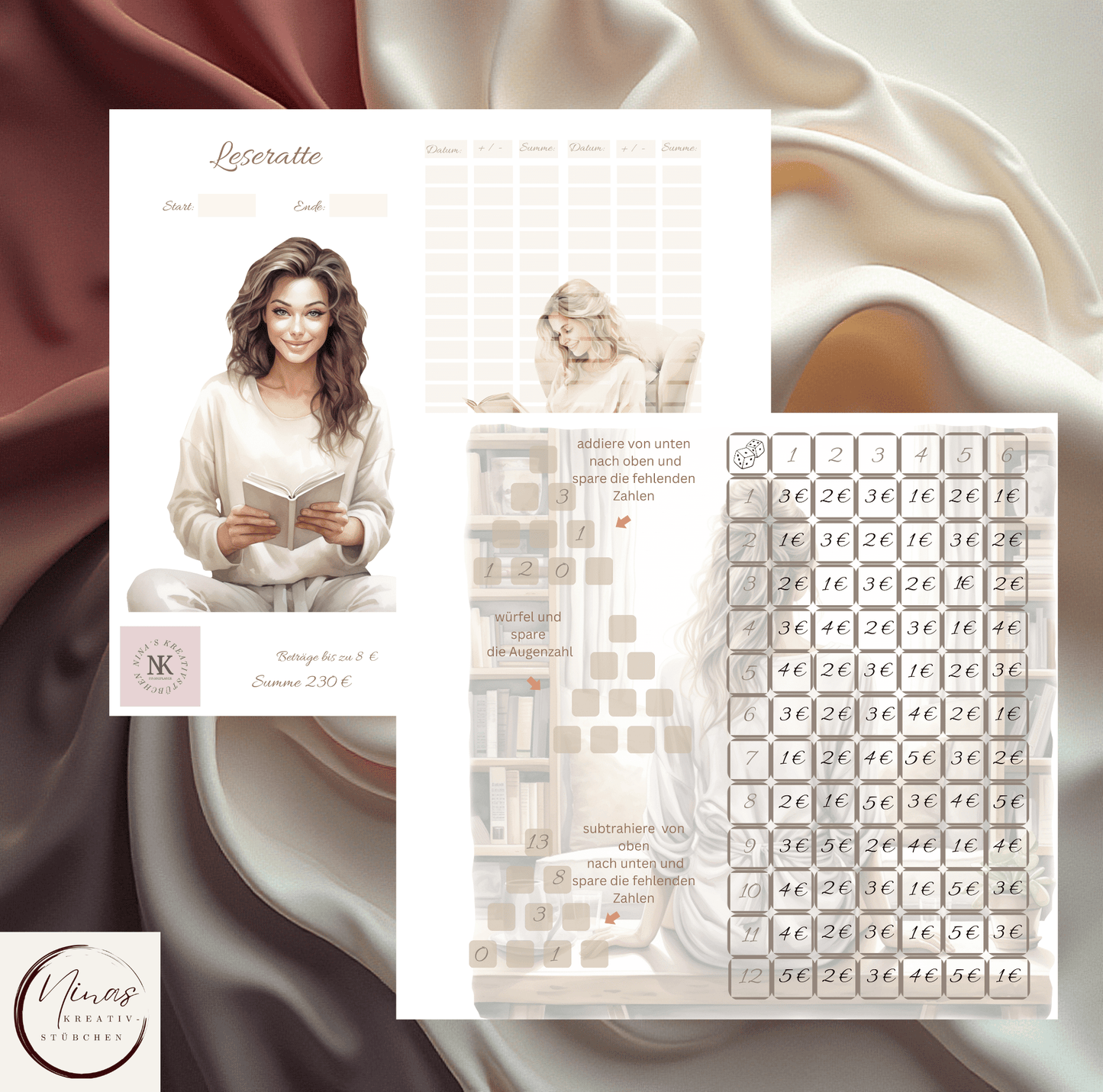 Leseratte I A6 I 2er Einhelftchallenge - Nina's Kreativstübchen