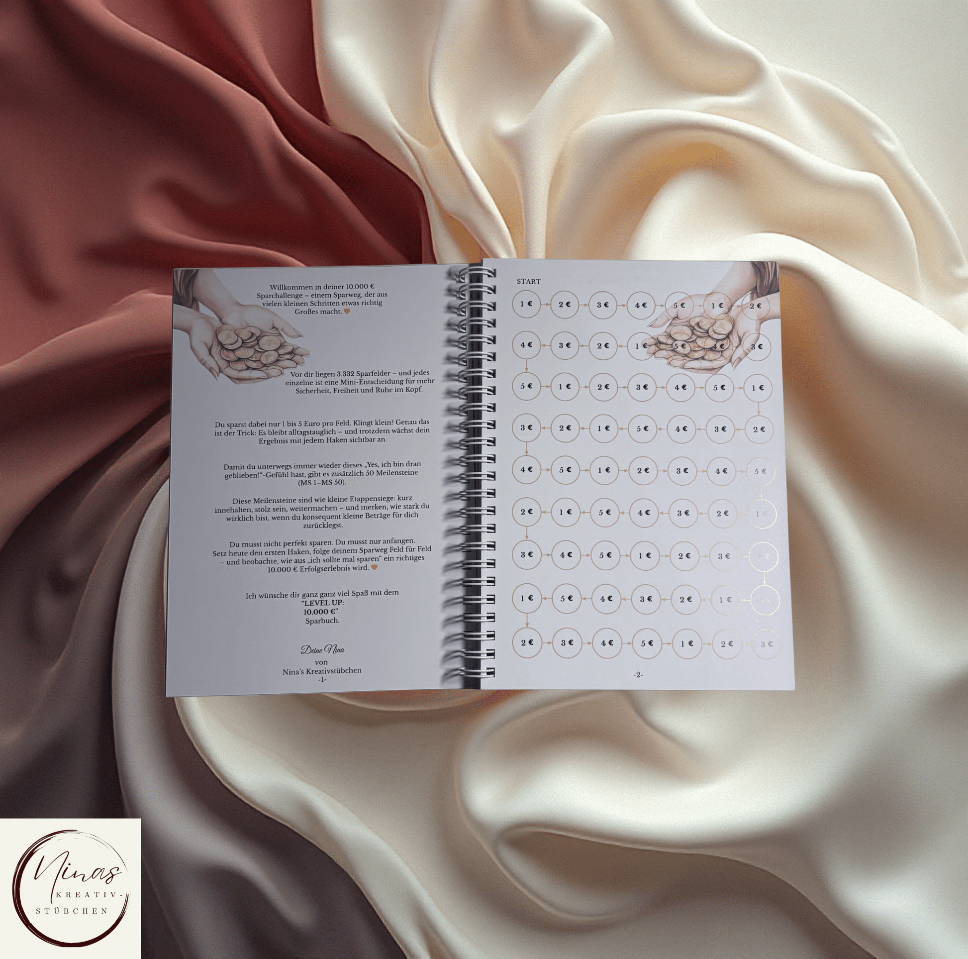 LEVEL UP: 10000 € I 10000 Euro I 10000 € I A5 I 84 Seiten I Sparbuch - Nina's Kreativstübchen