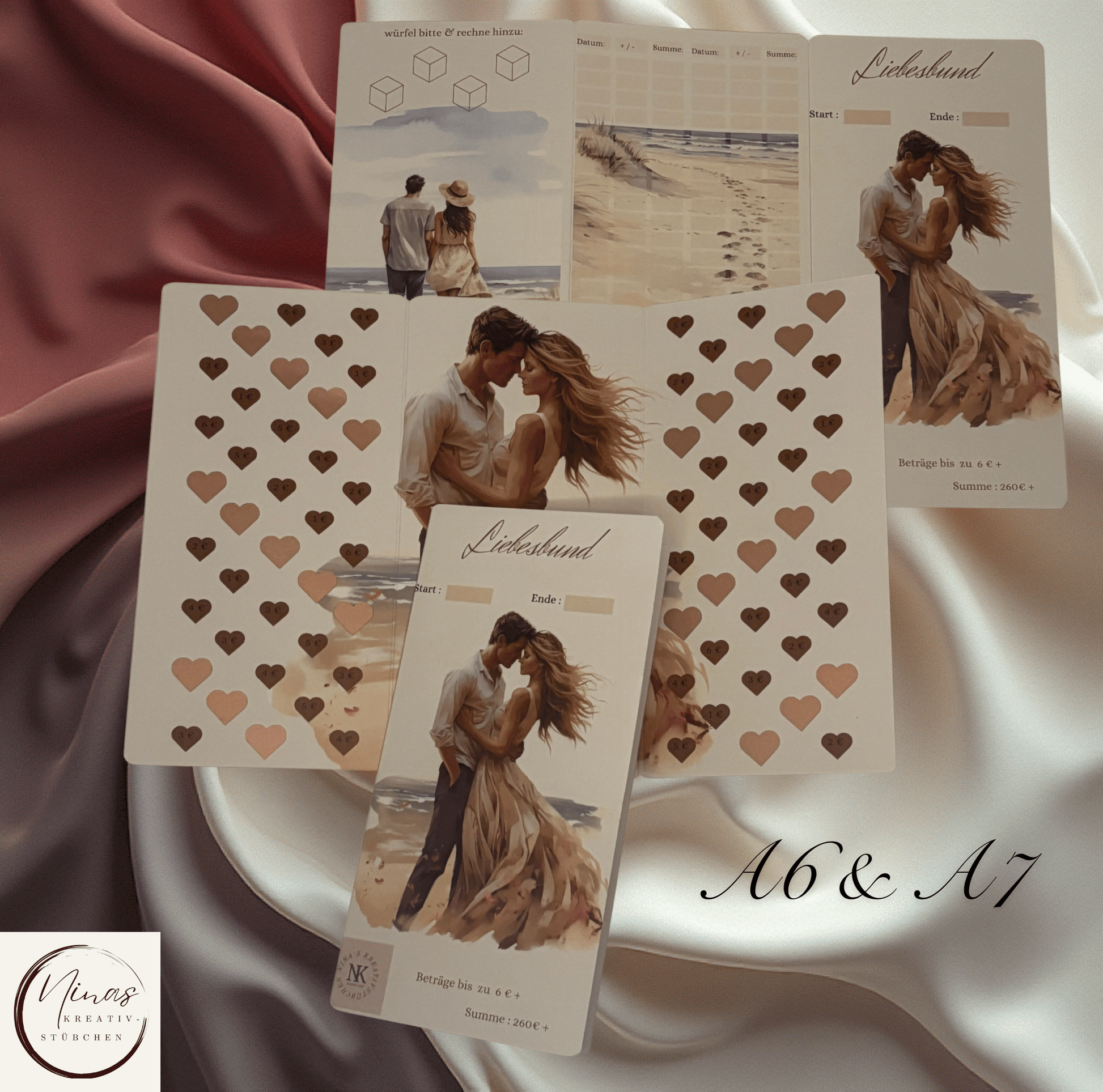 Liebesbund I A6 I A7 I 3er Klappkarte - Nina's Kreativstübchen