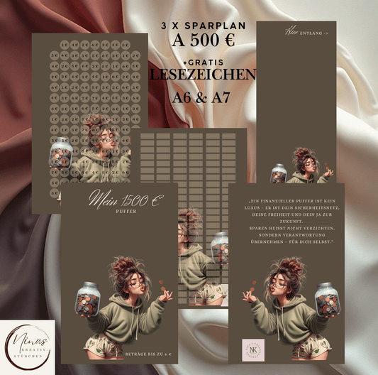 Mein 1500 Euro Puffer I 1500 € I 1500 Euro I A6 I A7 I Bundle I Set I Einheftchallenge - Nina's Kreativstübchen
