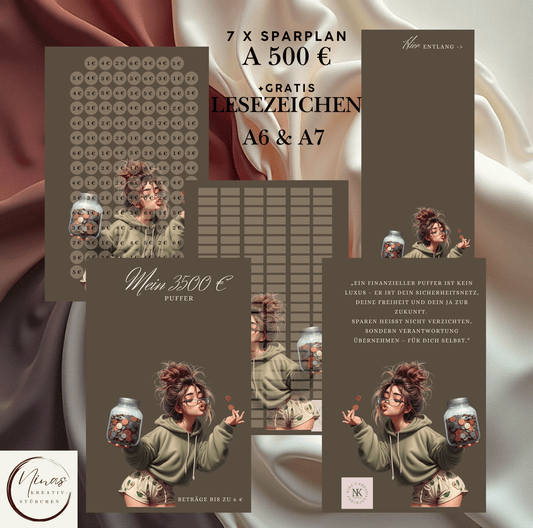 Mein 3500 Euro Puffer I 3500 € I 3500 Euro I A6 I A7 I Bundle I Set I Einheftchallenge - Nina's Kreativstübchen
