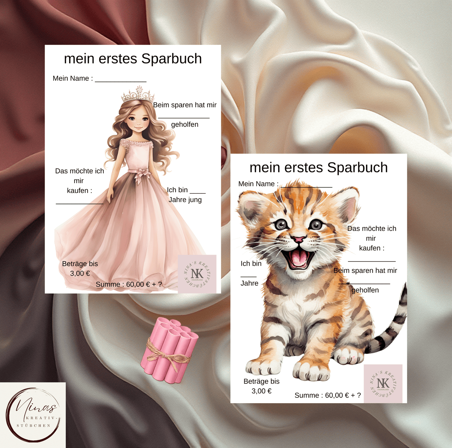 mein erstes Sparbuch I Ausverkauf I A6 - Nina's Kreativstübchen