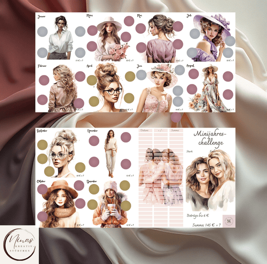 Minijahreschallenge - Menschen I A6 I 4er Klappkarte - Nina's Kreativstübchen