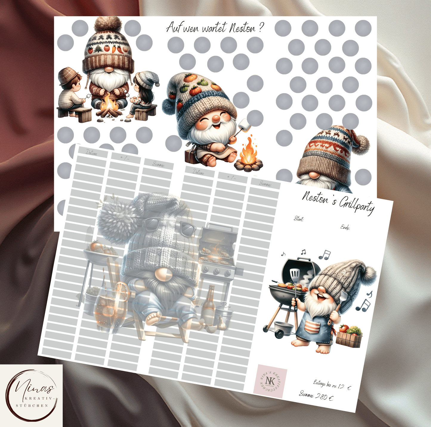 Neston's Grillparty I A6 I 3er Klappkarte - Nina's Kreativstübchen