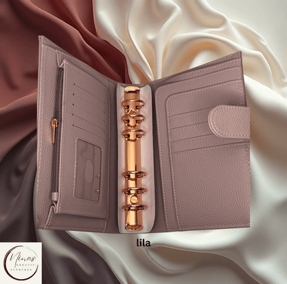 Premium Binder A6 mit Fächern & Rosé - Gold - Ringen I Ausverkauf - Nina's Kreativstübchen