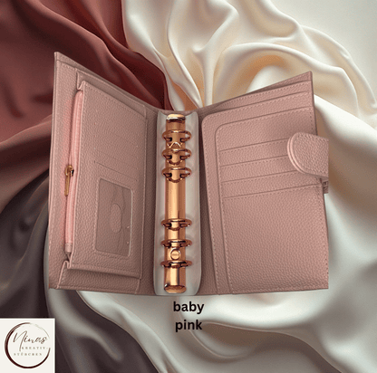 Premium Binder A6 mit Fächern & Rosé - Gold - Ringen I Ausverkauf - Nina's Kreativstübchen
