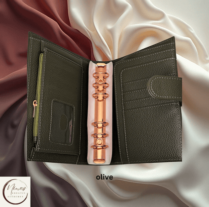 Premium Binder A6 mit Fächern & Rosé - Gold - Ringen I Ausverkauf - Nina's Kreativstübchen