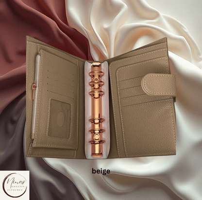 Premium Binder A6 mit Fächern & Rosé - Gold - Ringen I Ausverkauf - Nina's Kreativstübchen