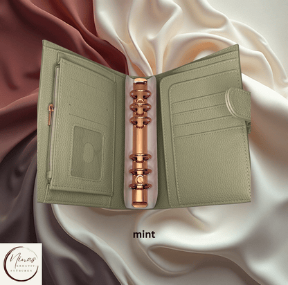 Premium Binder A6 mit Fächern & Rosé - Gold - Ringen I Ausverkauf - Nina's Kreativstübchen