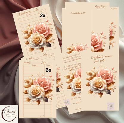 Rückblick meiner Sparziele I Set für 1 Jahr I A6 I Einheftset - Nina's Kreativstübchen