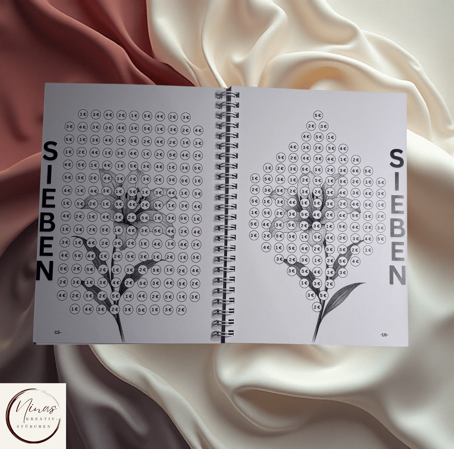 Savings Challenge ZWOELF I 15000 Euro I 15000 € I A5 I 52 Seiten I Sparbuch - Nina's Kreativstübchen