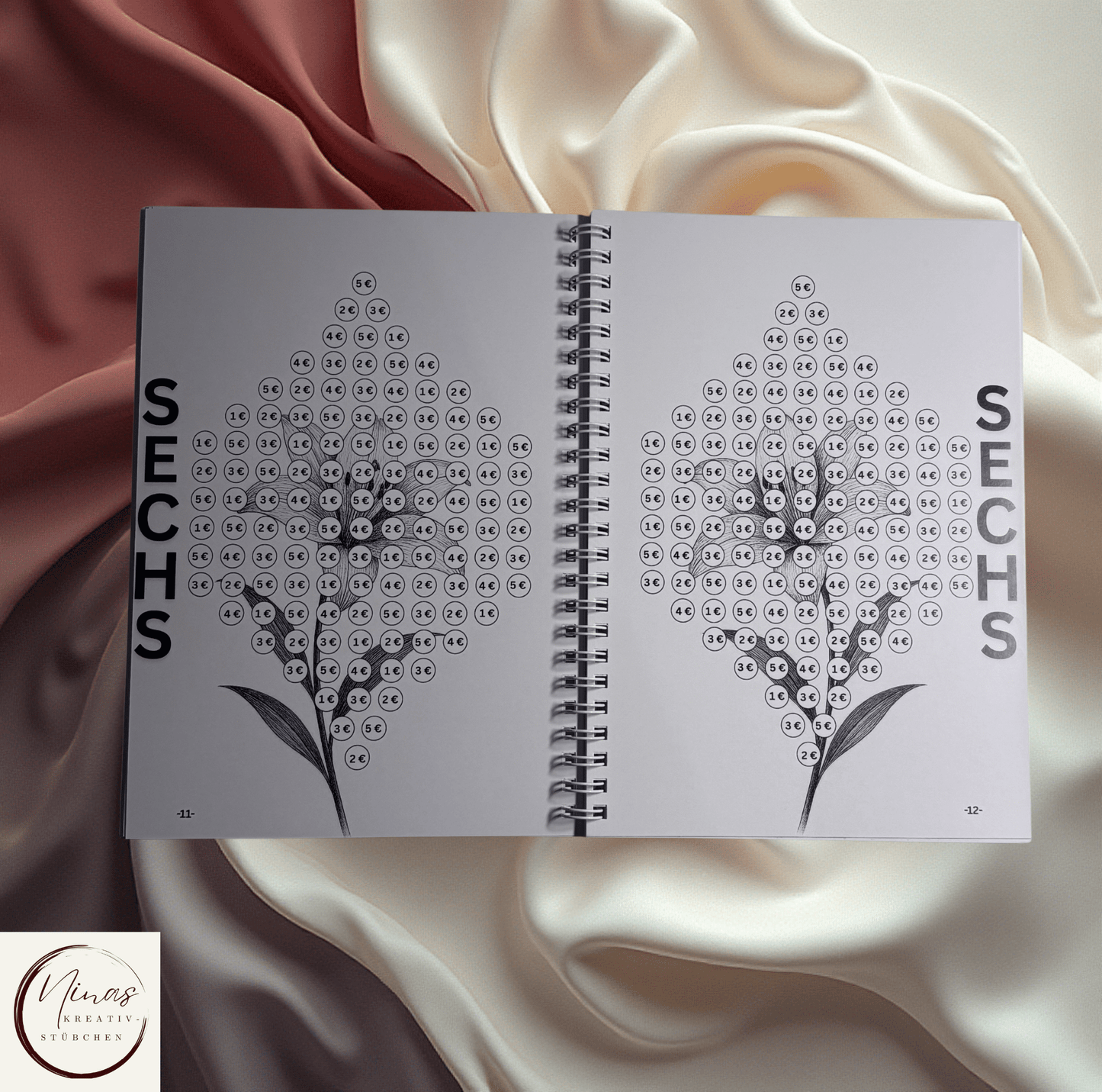 Savings Challenge ZWOELF I 15000 Euro I 15000 € I A5 I 52 Seiten I Sparbuch - Nina's Kreativstübchen