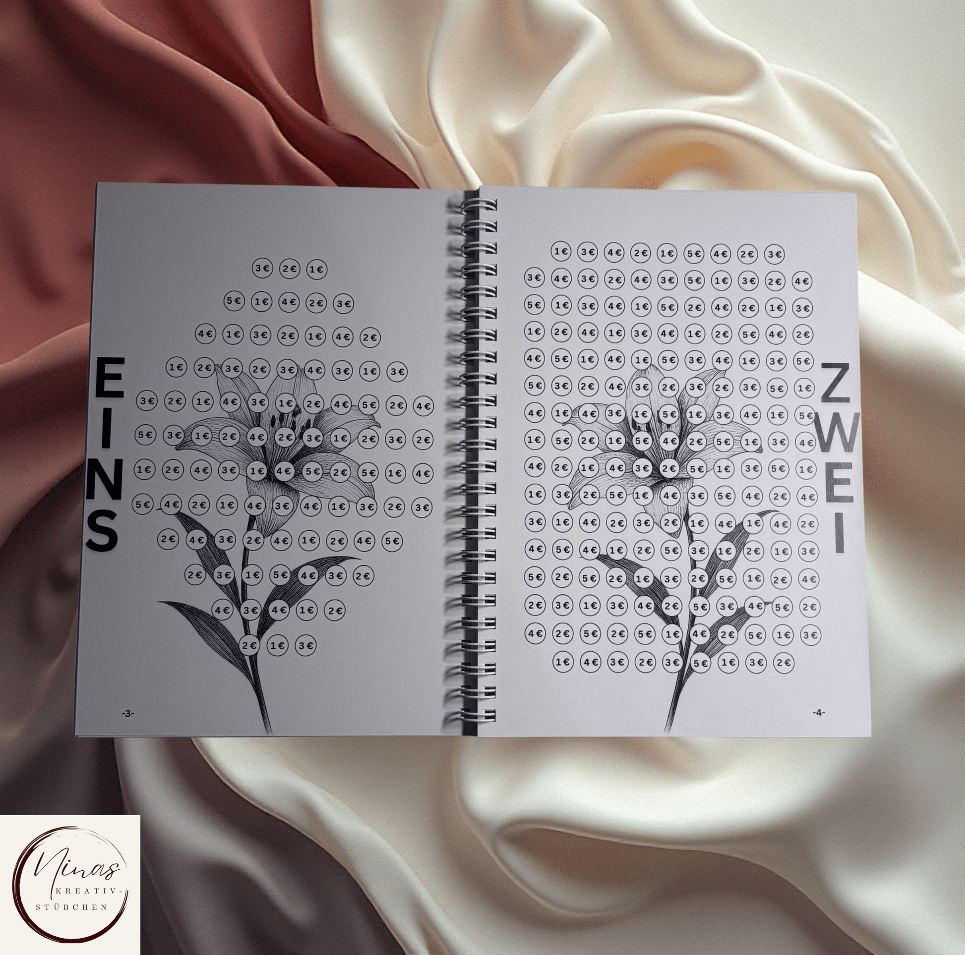 Savings Challenge ZWOELF I 15000 Euro I 15000 € I A5 I 52 Seiten I Sparbuch - Nina's Kreativstübchen