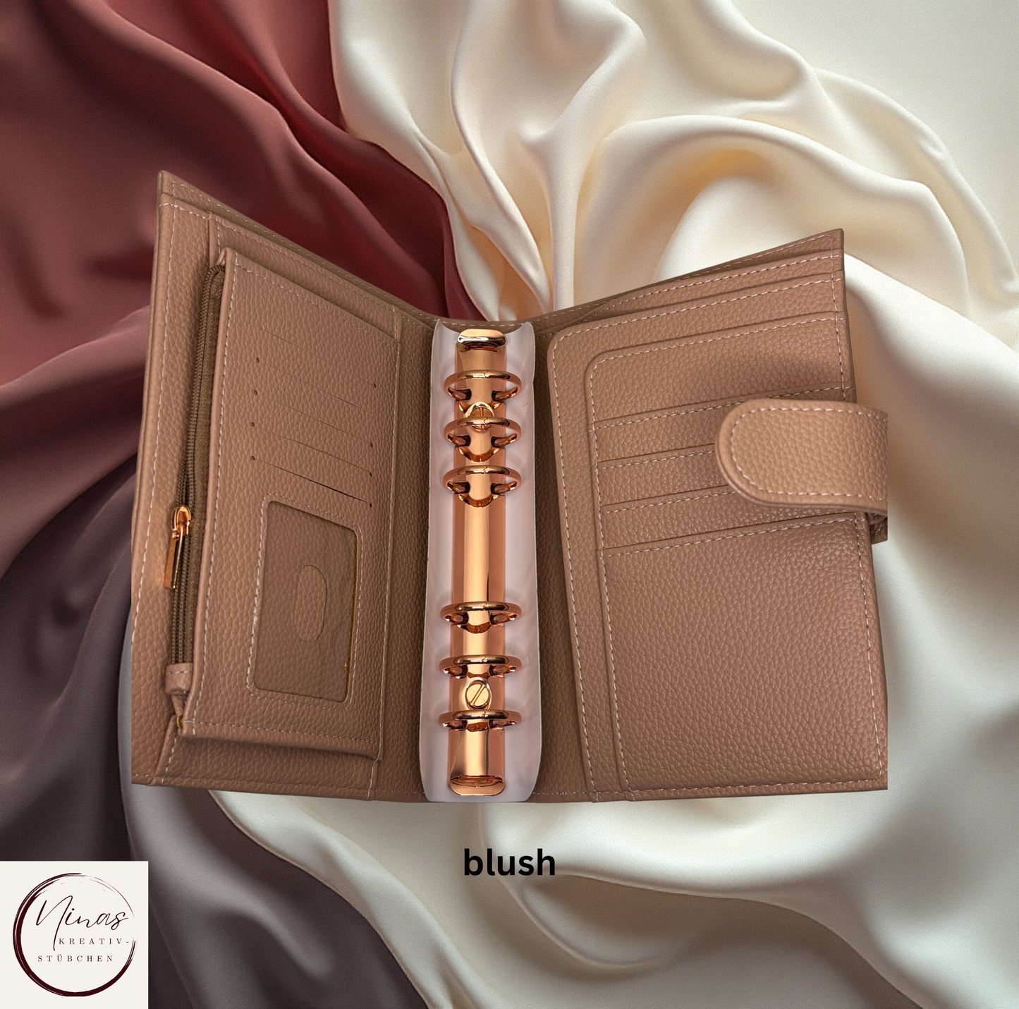 Premium Binder A6 mit Fächern & Rosé-Gold-Ringen I Ausverkauf