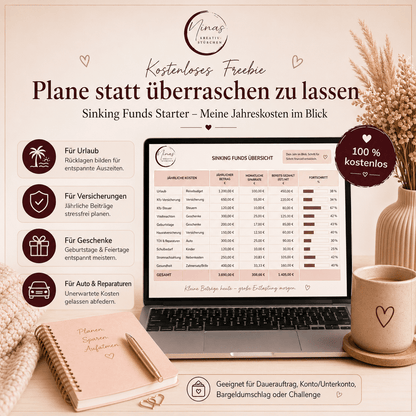 Sinking Funds Starter – meine Jahreskosten im Blick | Kostenlose Vorlage | Google - Sheets - Nina's Kreativstübchen