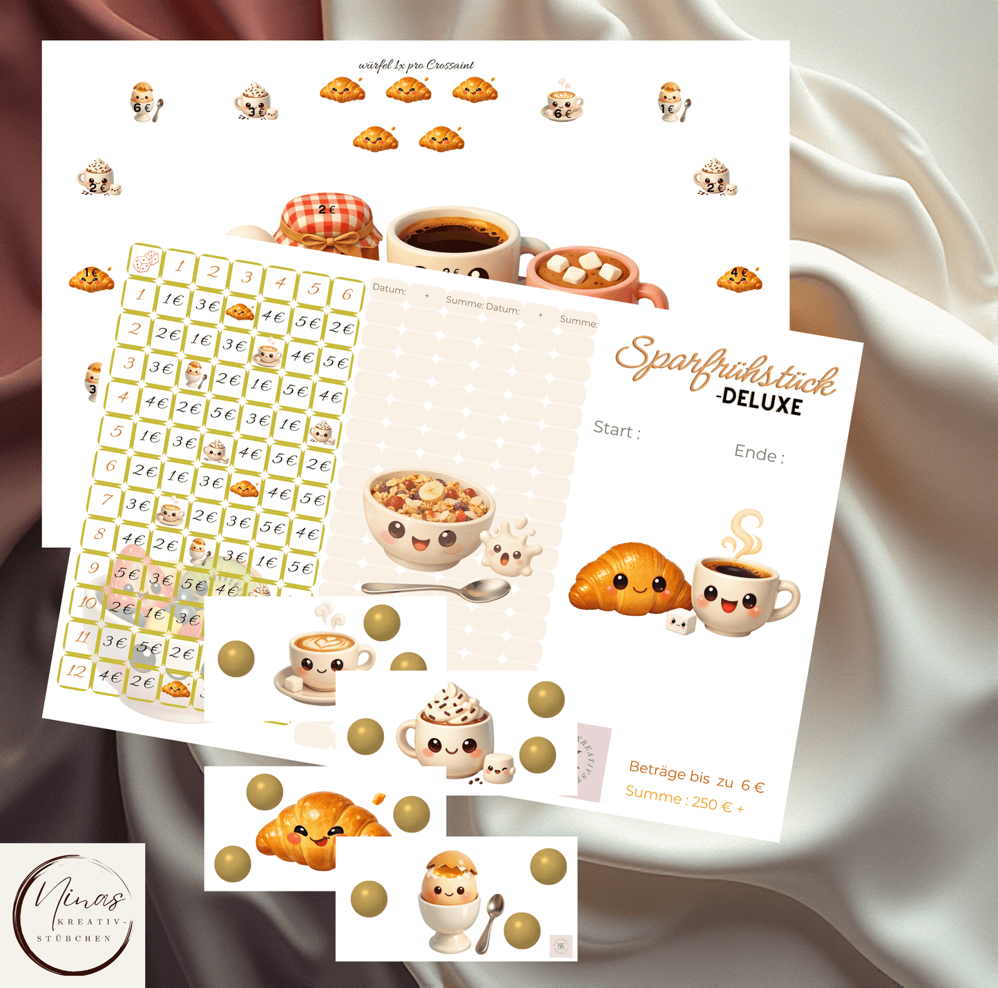 Sparfrühstück - deluxe I A6 I 3er Klappkarte - Nina's Kreativstübchen
