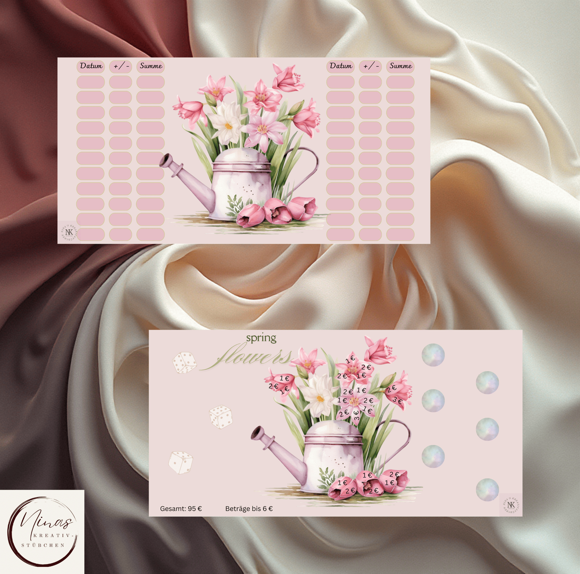 spring flowers I A6 I 1er Challenge - Nina's Kreativstübchen