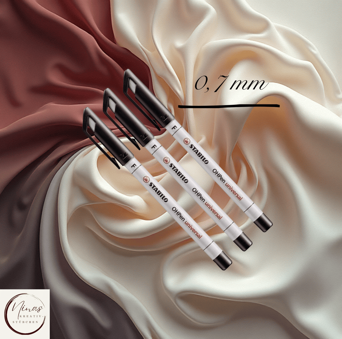 Stabilo Folienstift (F – Fine - 0,7 mm) – schwarz, abwischbar I A6 I Zubehör - Nina's Kreativstübchen