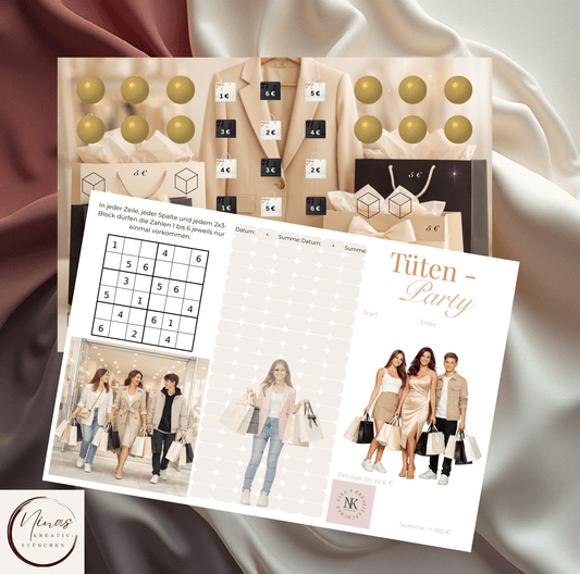 Tütenparty I A6 I 3er Klappkarte - Nina's Kreativstübchen