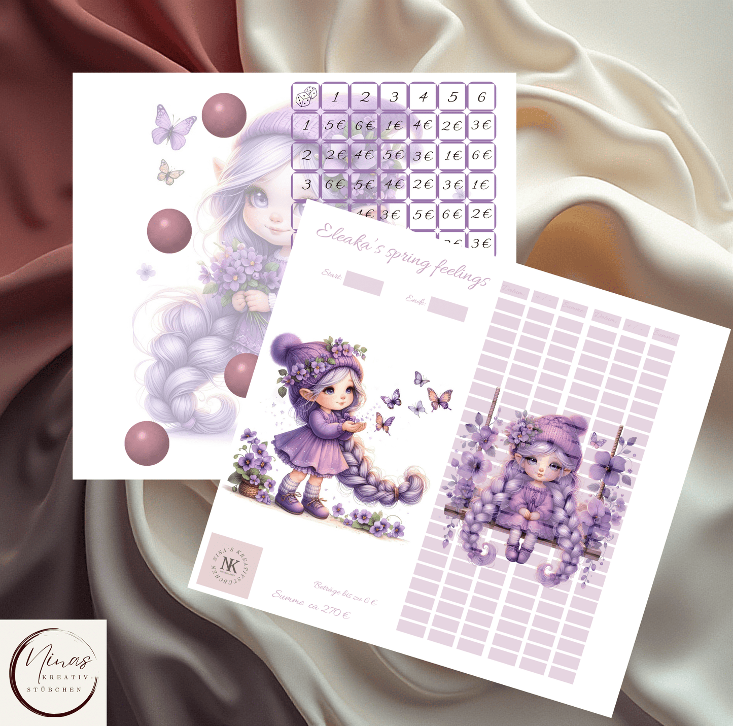 Türchen Nr. 14 I Eleaka's spring feelings I A6 I 2er Einheftchallenge - Nina's Kreativstübchen