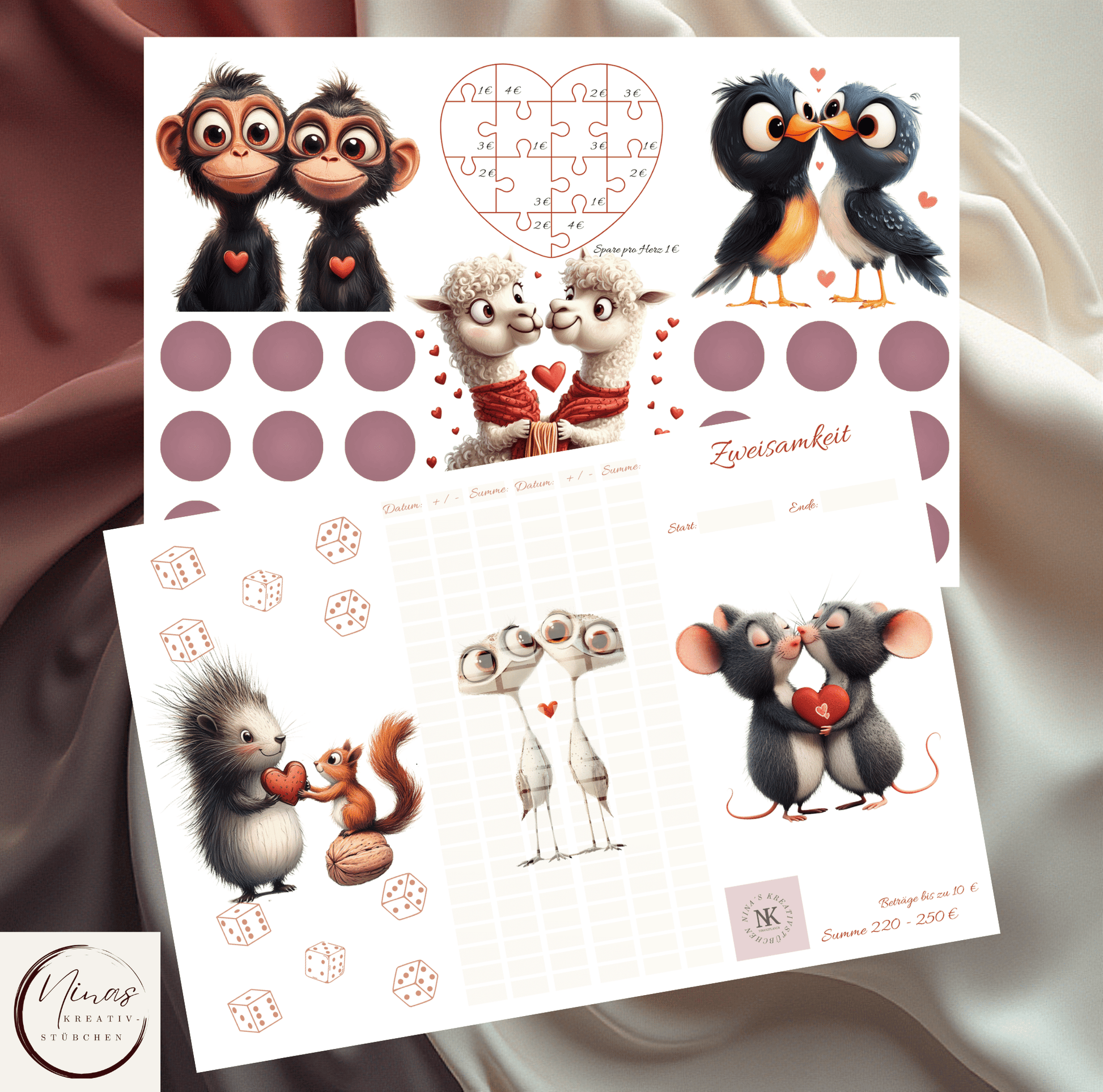 Türchen Nr. 21 I Zweisamkeit I A6 I 3er Klappkarte - Nina's Kreativstübchen